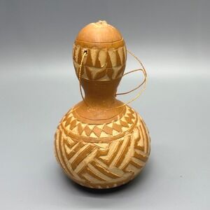 Carved Gourd Ornament‎ African Tribal Folk Art Boho Decor Ethnic Handmade